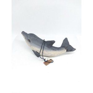 Discovery Channel Store Carved Wood? Dolphin Ocean Animal Ornament 4"